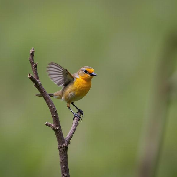 Bird Alighting on a Branch