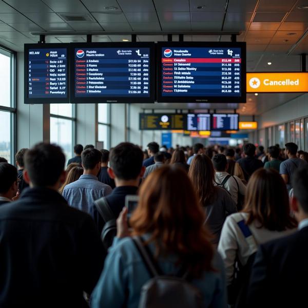 Cancelled Flight at Airport in India