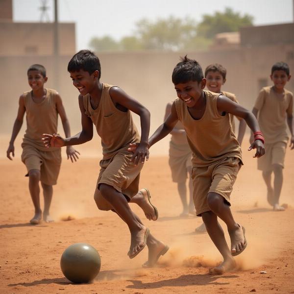 Children Playing Gilli Danda