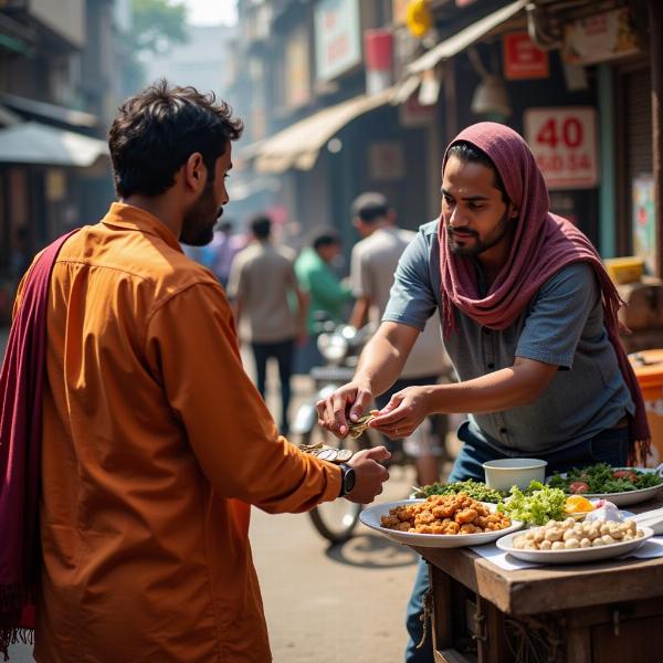 Using Chillar at a Street Vendor