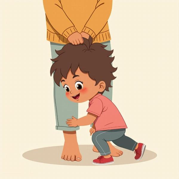 Child clinging to parent