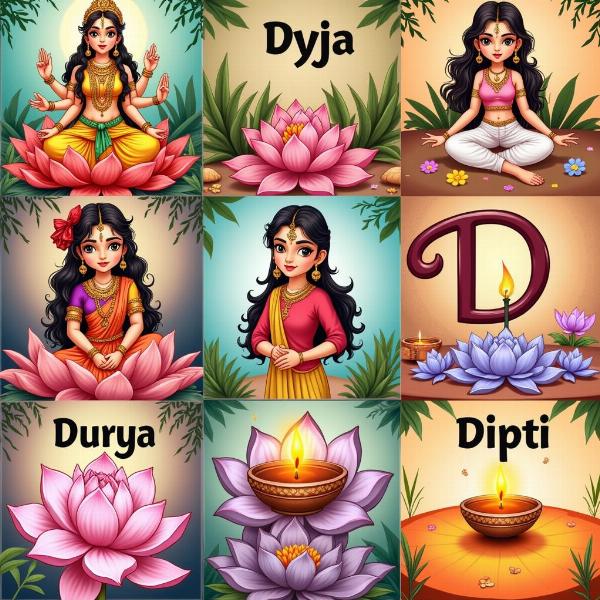 D Letter Hindu Girl Names Collage