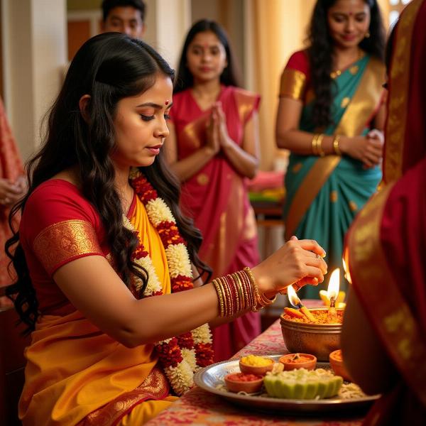 Daughter-in-Law Performing Rituals