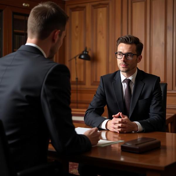 Defense Lawyer Cross-Examining a Witness