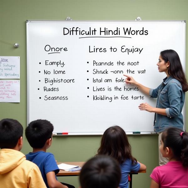 Difficult Hindi Words with Examples