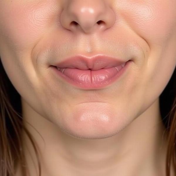 Close-up view of a dimple chin