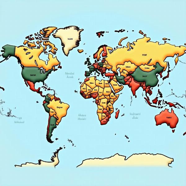 Map showing Australia and New Zealand's location