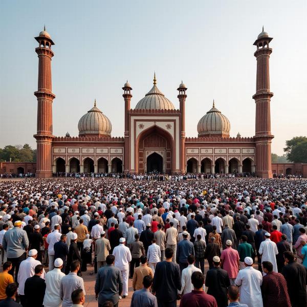 Eid Prayers at a Mosque in India