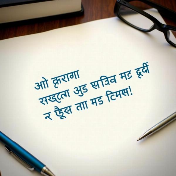 Formal Letter with "For Your Reference" in Hindi