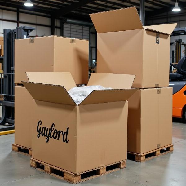 Gaylord Boxes in a Warehouse