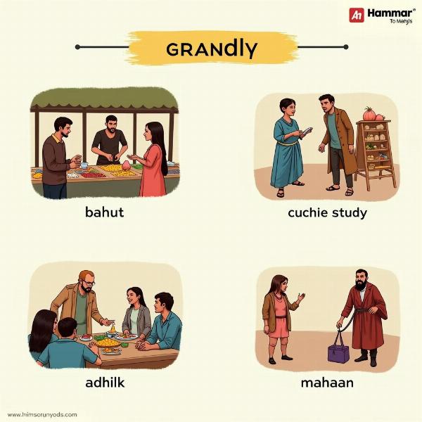 Visualizing the meaning of "greatly" in different Hindi contexts