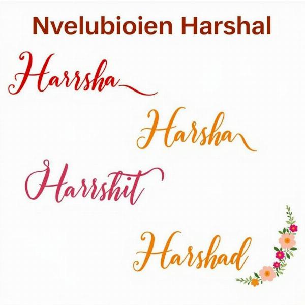 Image showing variations and similar names to Harshal written in Hindi calligraphy