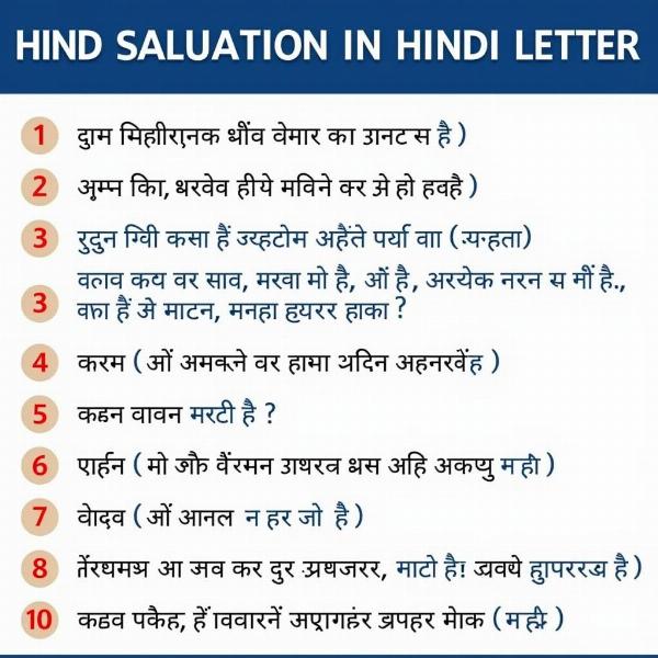 Hindi Formal Letter Salutations