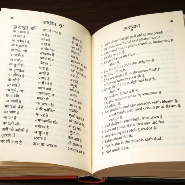 Open book showing Hindi grammar