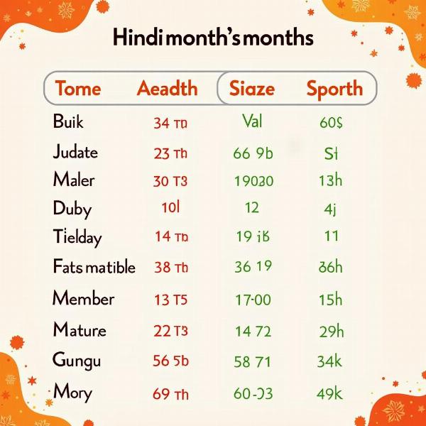 Hindi and Gregorian Calendar Comparison