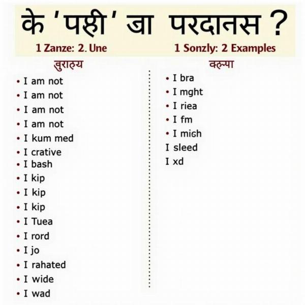 Examples of Hindi Negation in Sentences