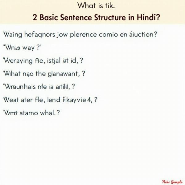 Hindi Sentence Structure