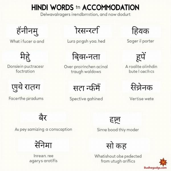 Hindi words for Accommodation