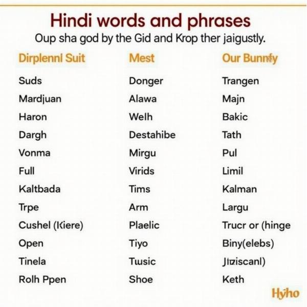 Hindi Words for Snidely