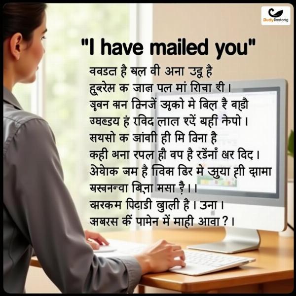 Hindi Translation of I Have Mailed You