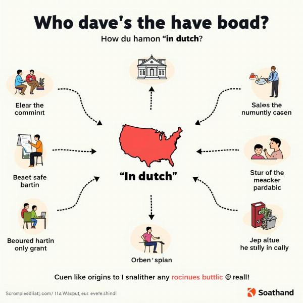 Infographic explaining the meaning and usage of "in dutch"