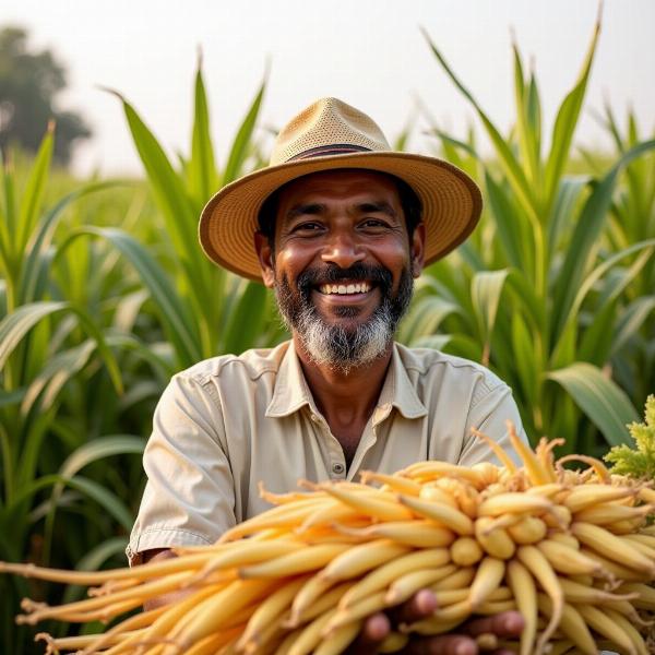 Indian Farmer with Surplus Harvest