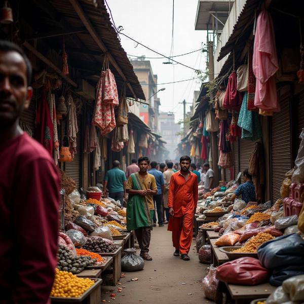 Crowded Indian Market