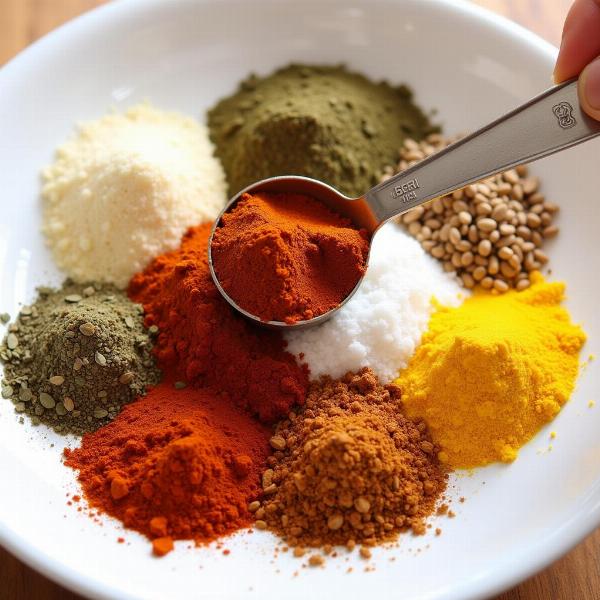 Indian Spices Measured with a Tablespoon