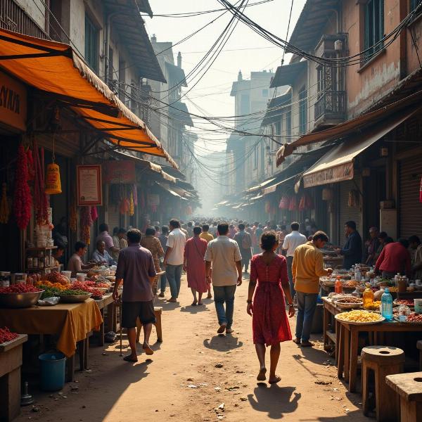 Busy Indian Street Scene