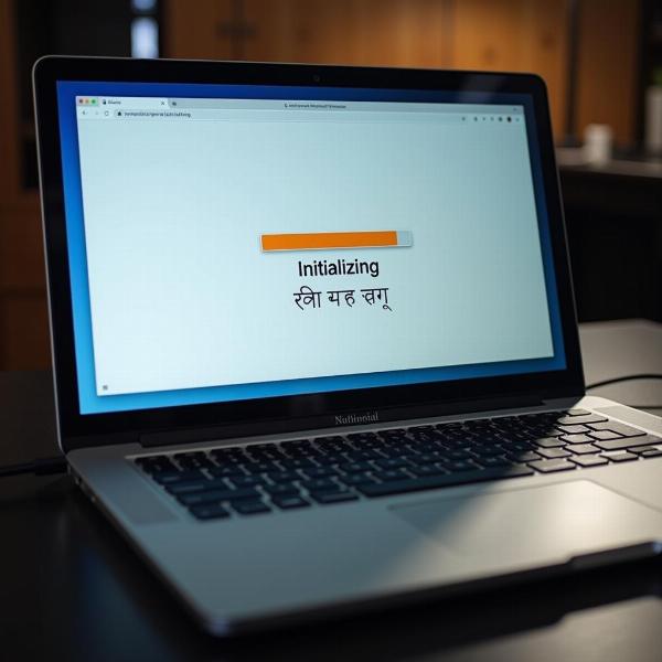Hindi translation of initializing on a computer