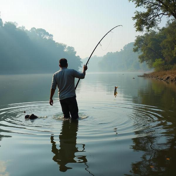 Catching a Fish in India