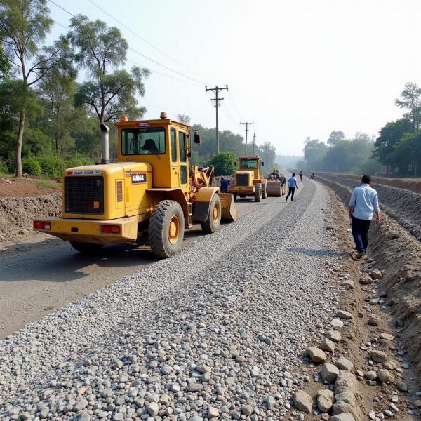 Macadam Road Construction in India