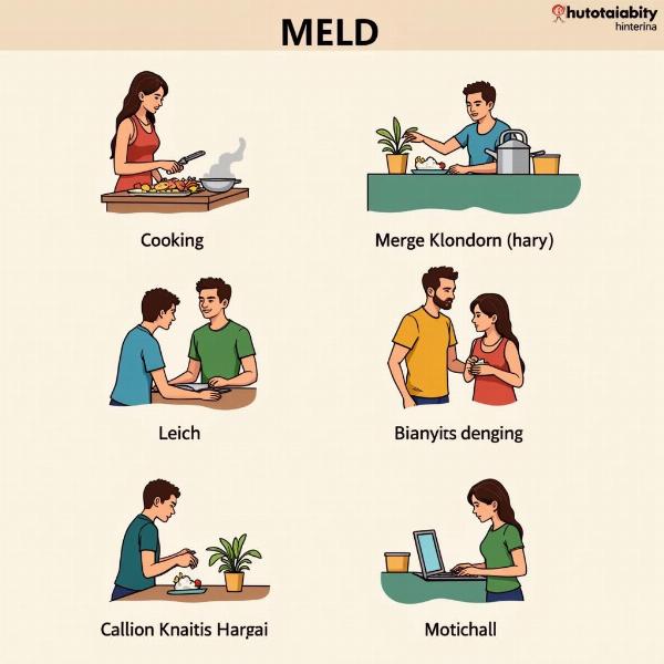 Meld in different contexts with examples