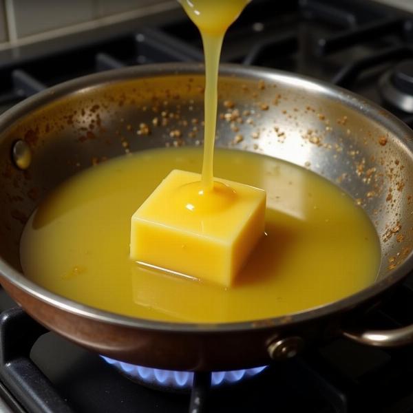 Melting Ghee in Pan