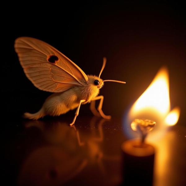 Moth Attracted to Flame