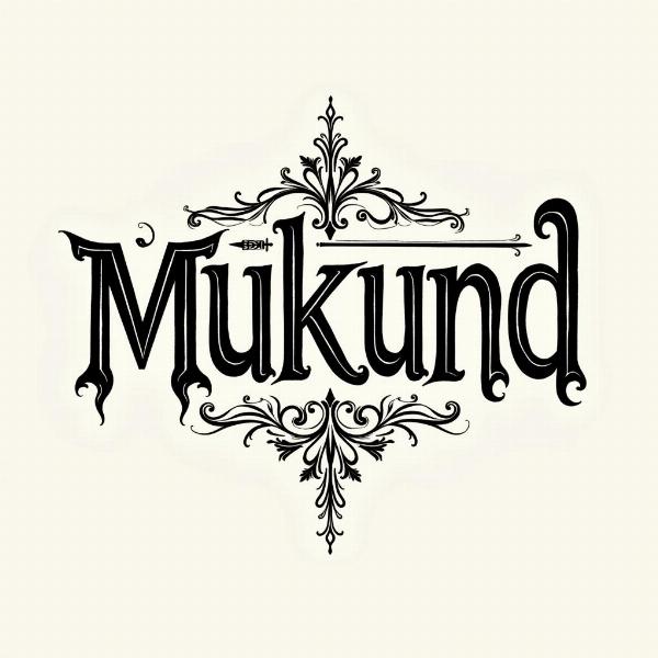 Calligraphy of the name Mukund