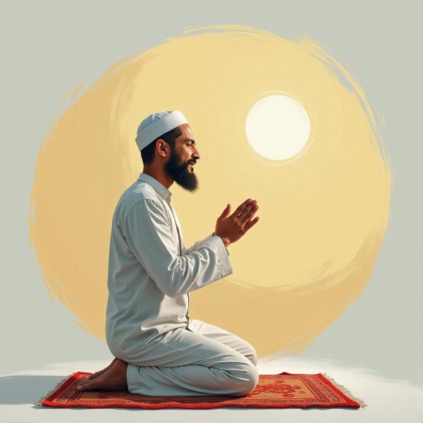 Muslim Man Performing Kaza Prayer