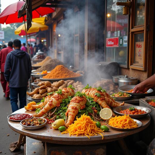 Delicious street food in India