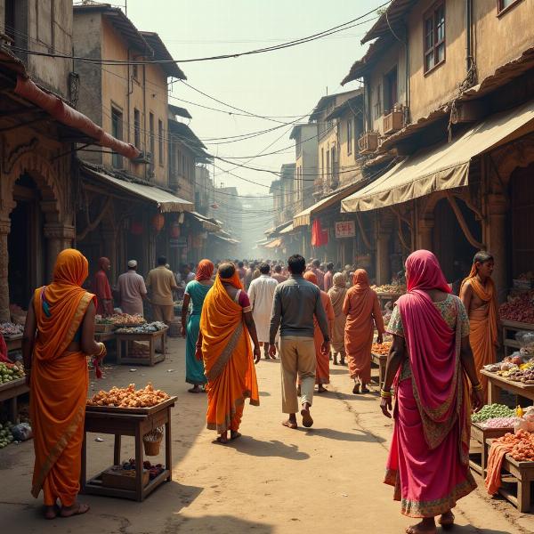 Busy Marketplace Scene