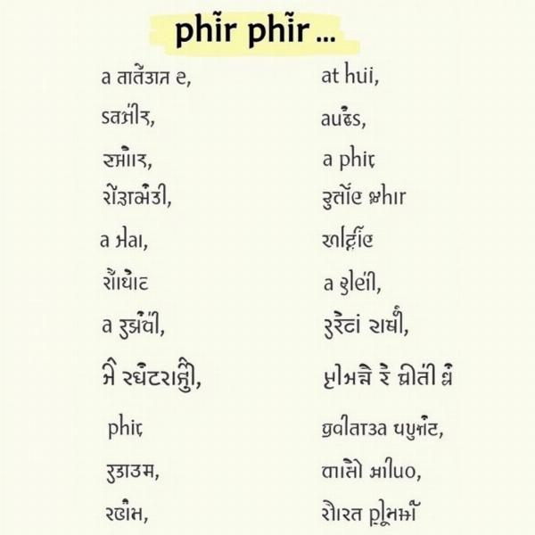 Examples of "Phir" Usage in Hindi