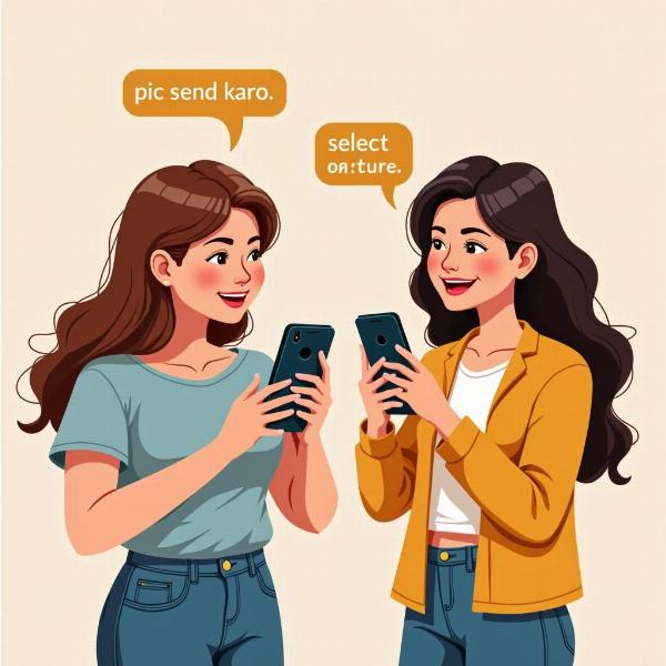 Friends chatting and sending pictures