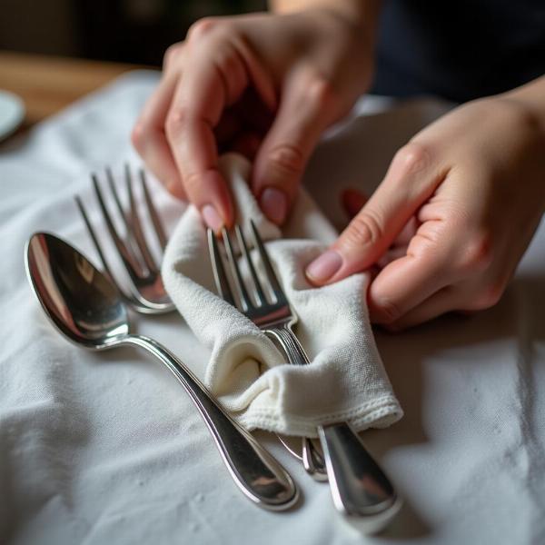 Polishing Silverware