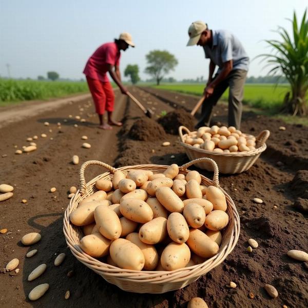 Potato Harvest on an Indian Farm