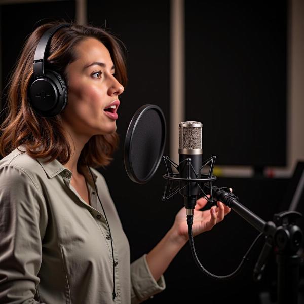 Professional Voiceover Artist Recording