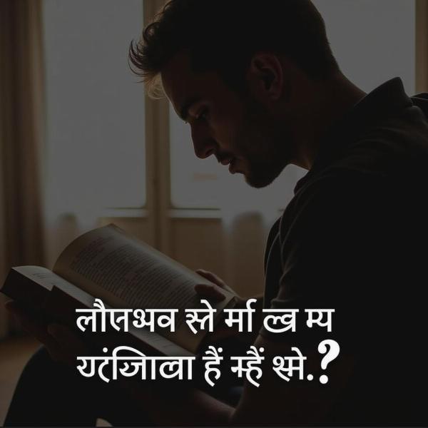 A person engrossed in a Hindi book