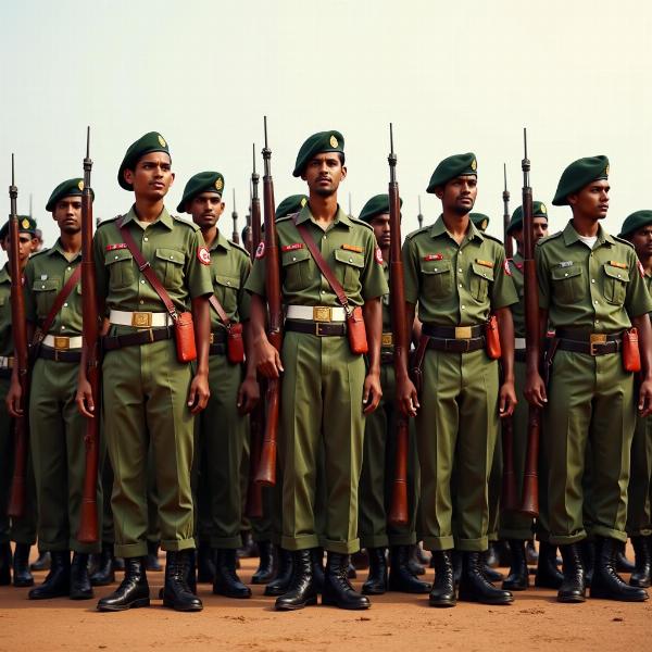 Indian Army Soldiers in Formation