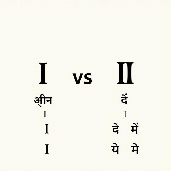 Roman Numerals I and II in Hindi