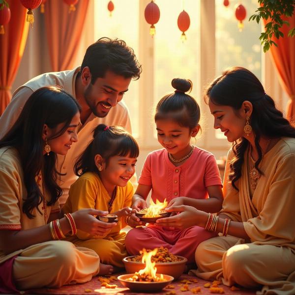 Indian Family Celebrating Together