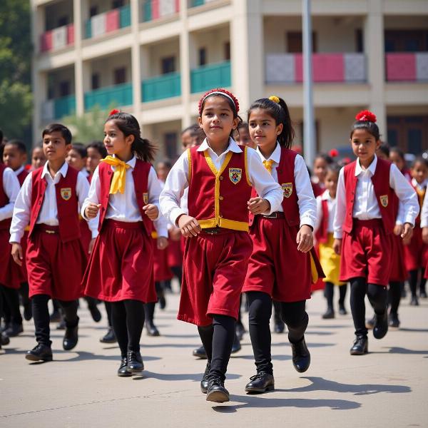 School Children Marching