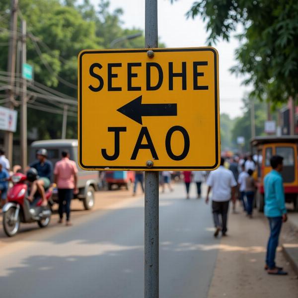 Seedhe Jao Street Sign